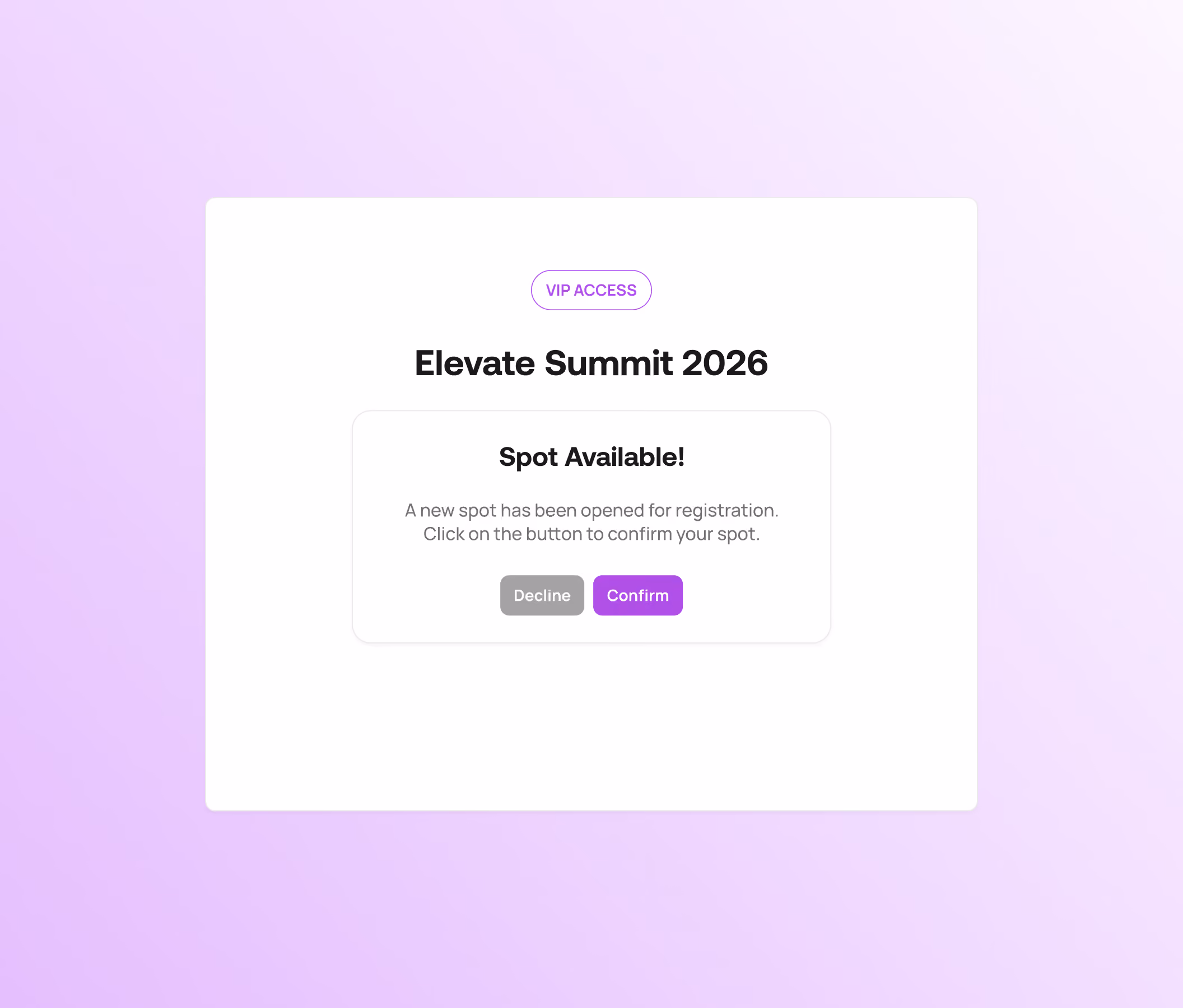 Capacity & Waitlist Management - Waitlist Notifications