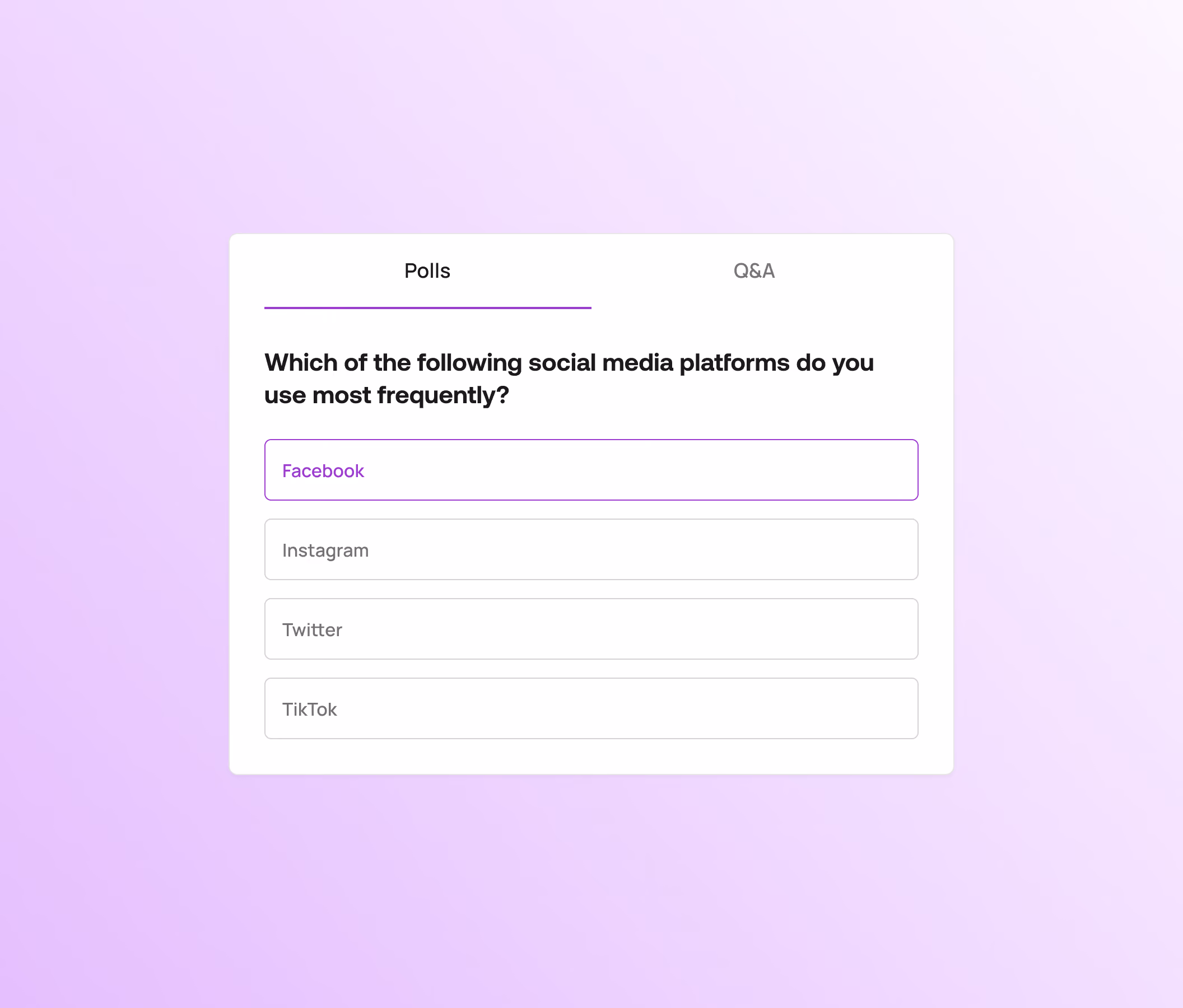 Networking & Engagement - Polls