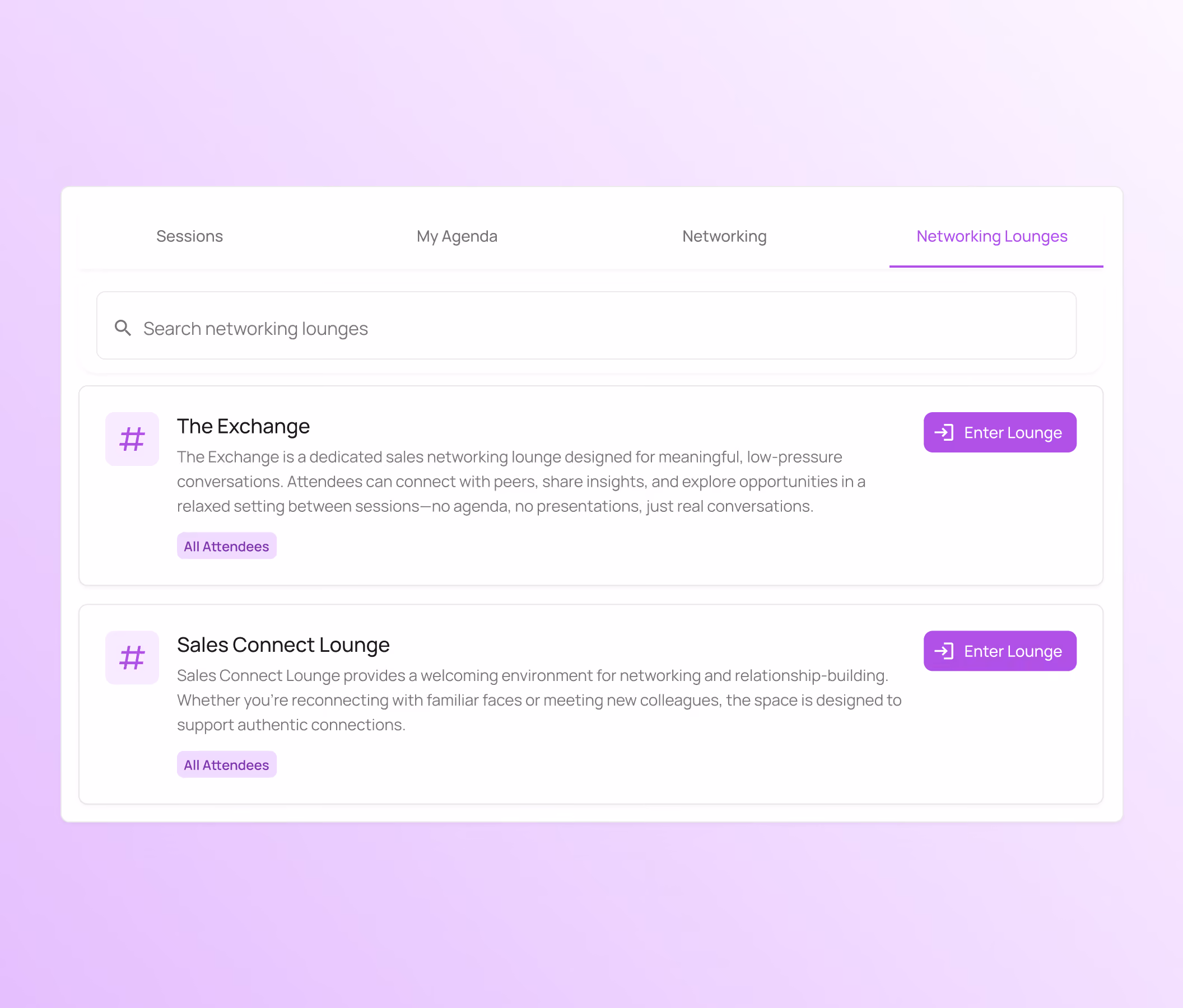 Networking & Engagement - Attendee Chat Lounges