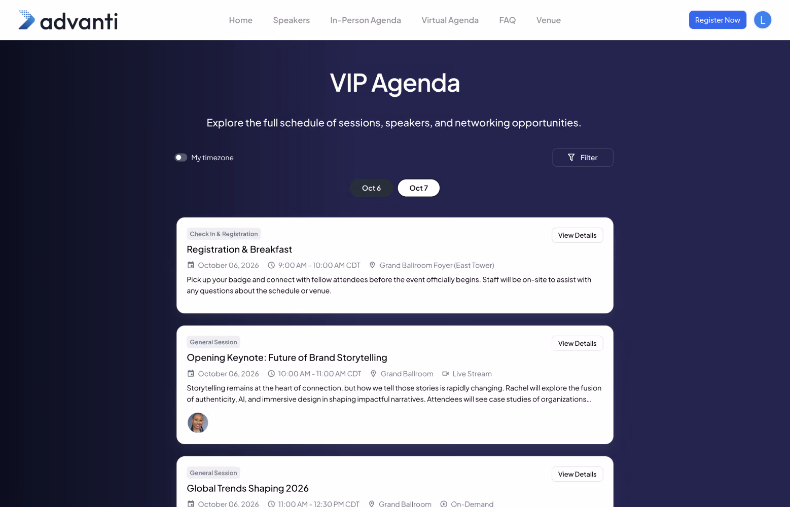 Event Websites - Internal Events