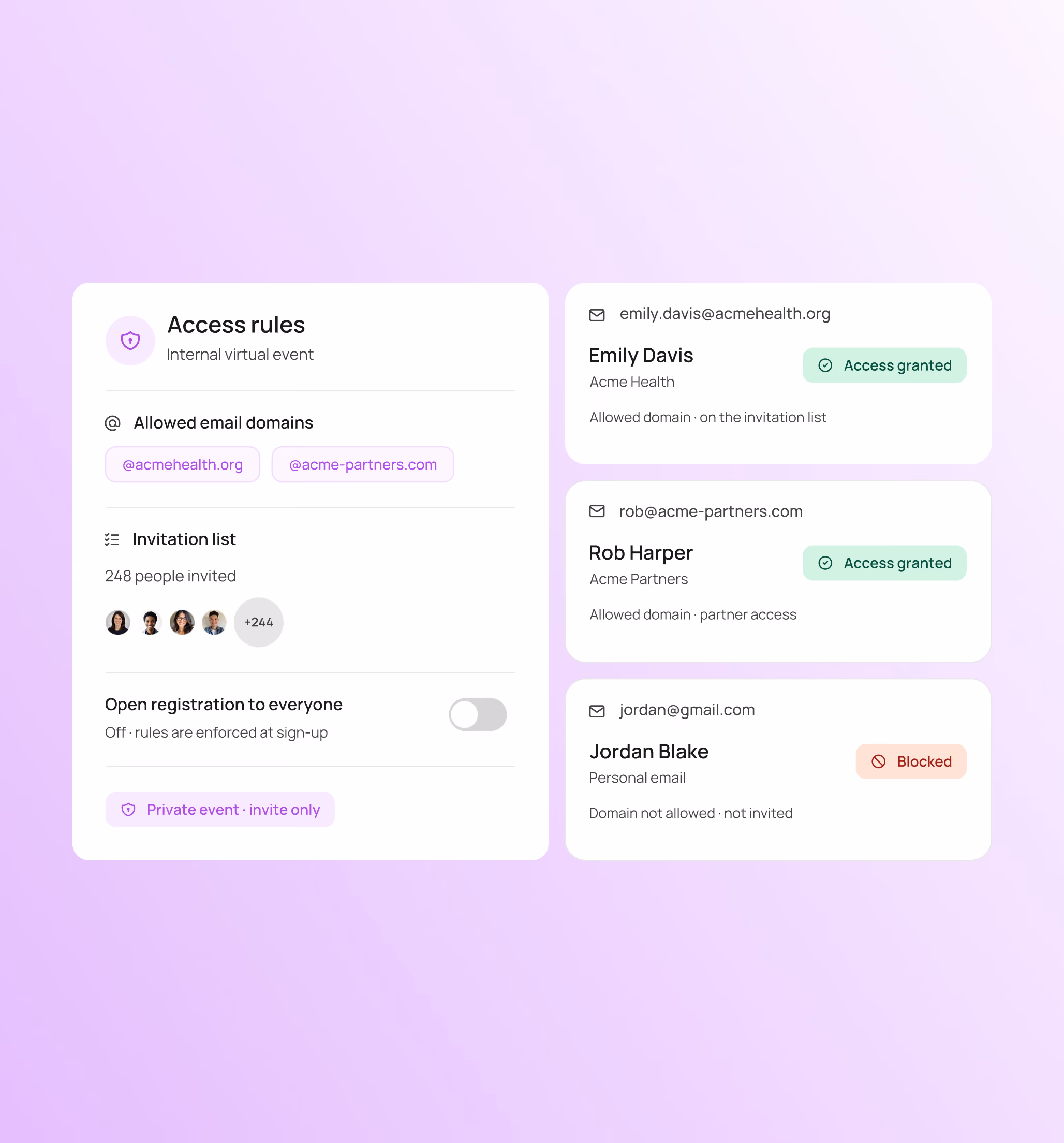 Event Types - Virtual Event Registration