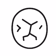 Simple black line drawing of a cracked, dry circular patch representing drought or dryness.