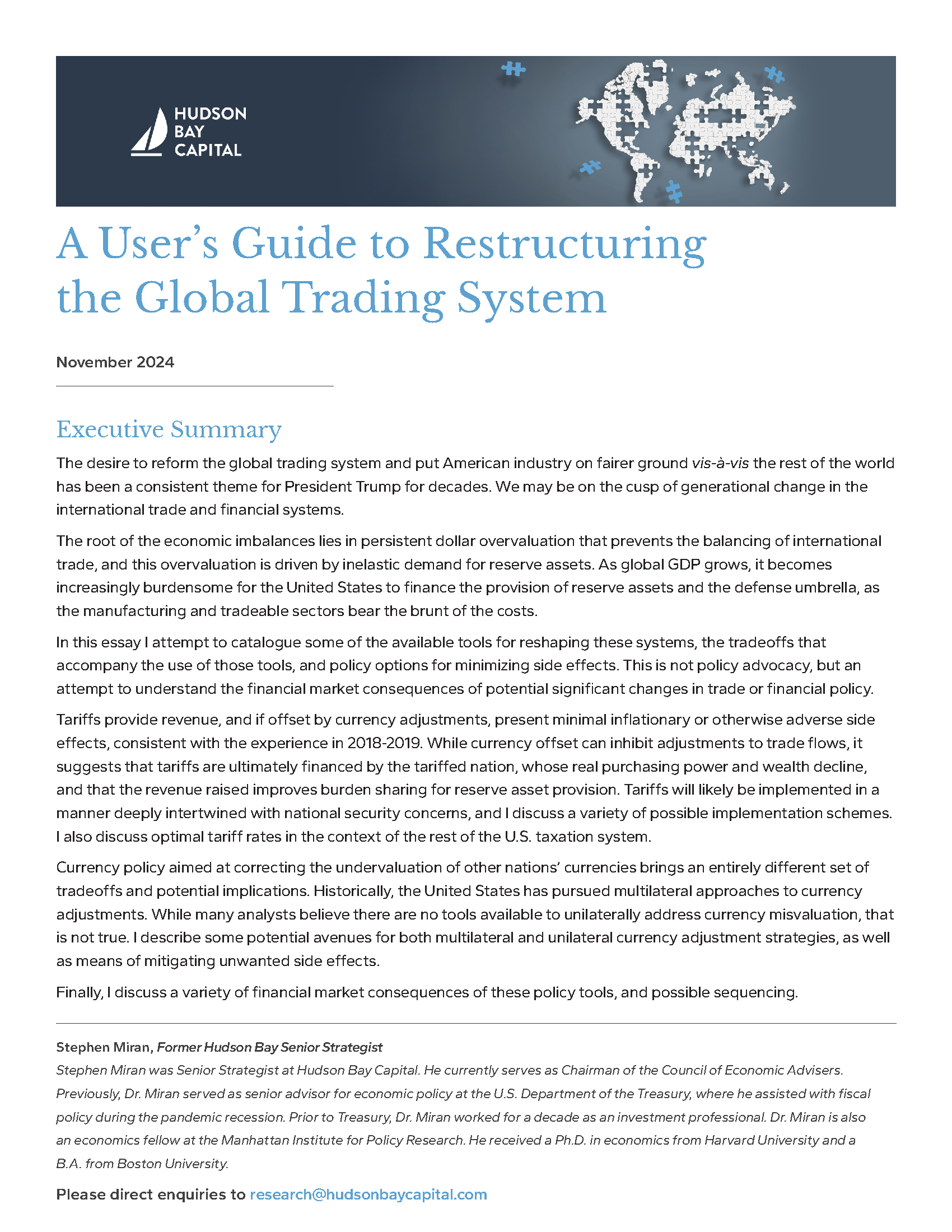 A User's Guide to Restructuring the Global Trading System