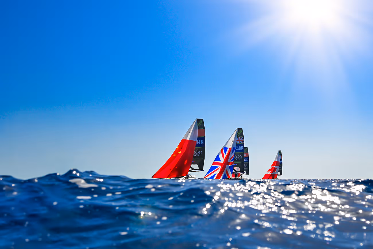 Épreuve de voile en mer Méditerranée lors des Jeux Olympiques de Paris 2024 