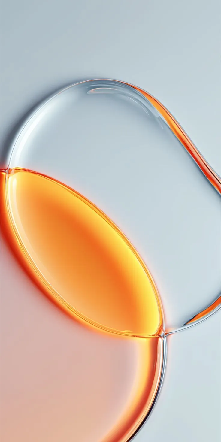 Primer plano de una gota de líquido naranja y azul