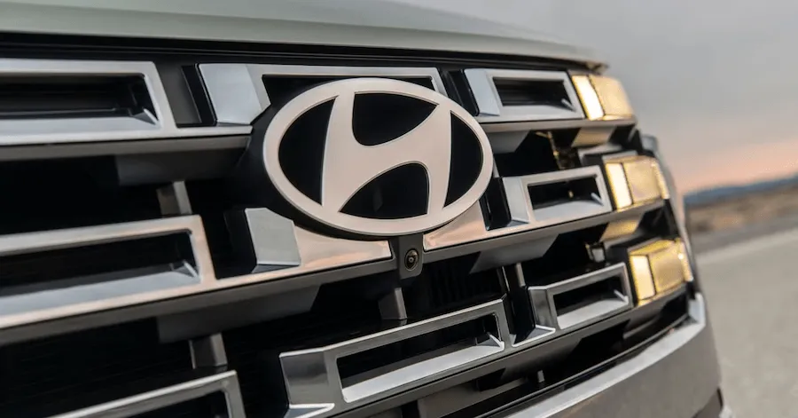 Hyundai grille close-up with logo