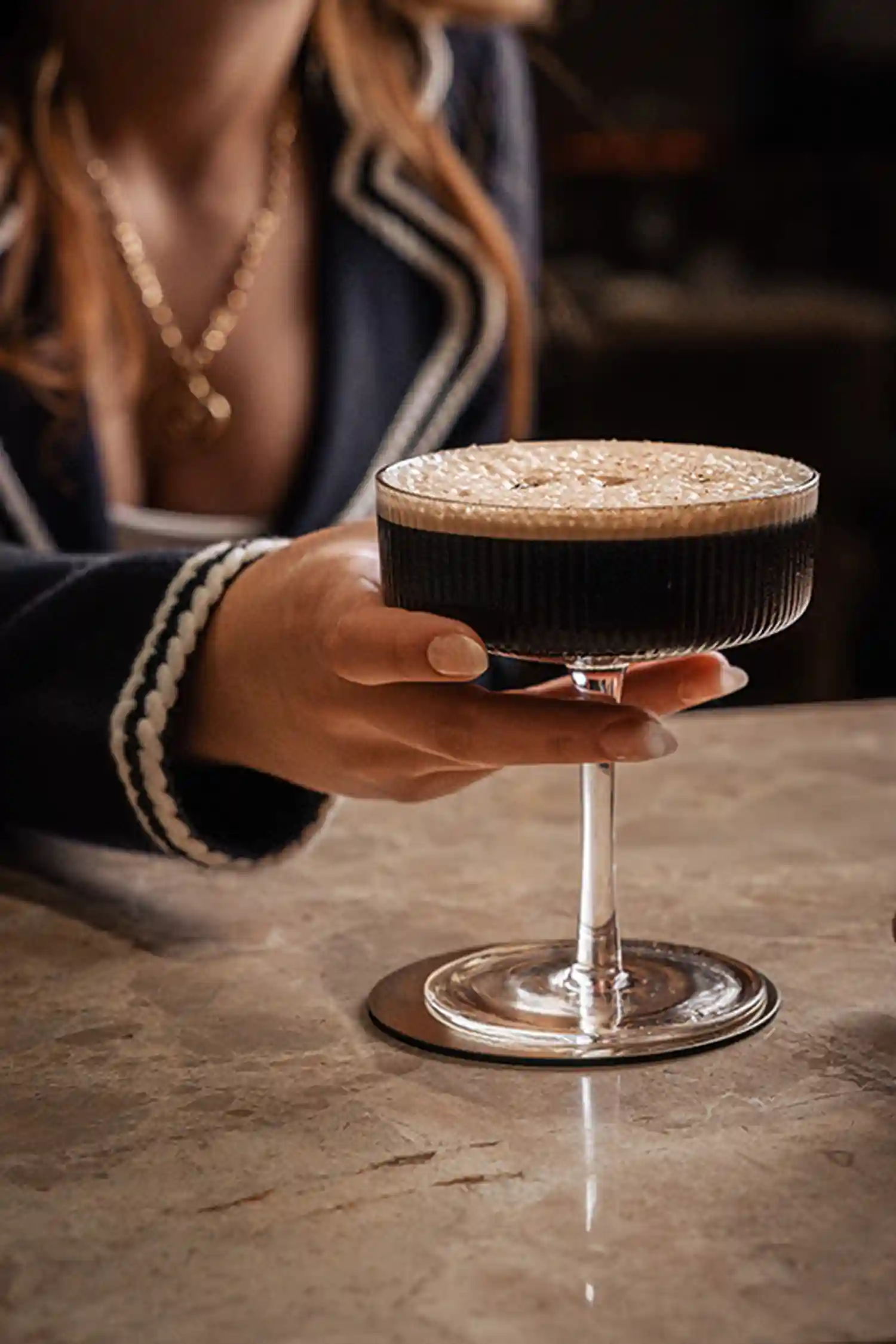 Sophisticated espresso martini, the perfect evening cocktail at Ziva Miami