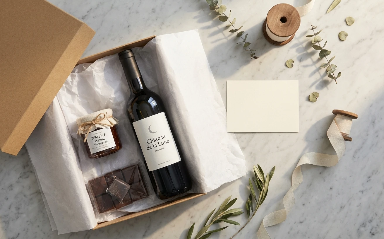 Food store order with gift wrapping upsell boosting average order value