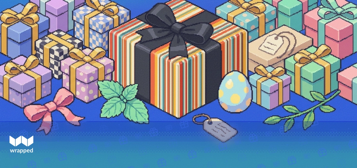Five different gift products arranged side by side on a table showing equal prominence and variety
