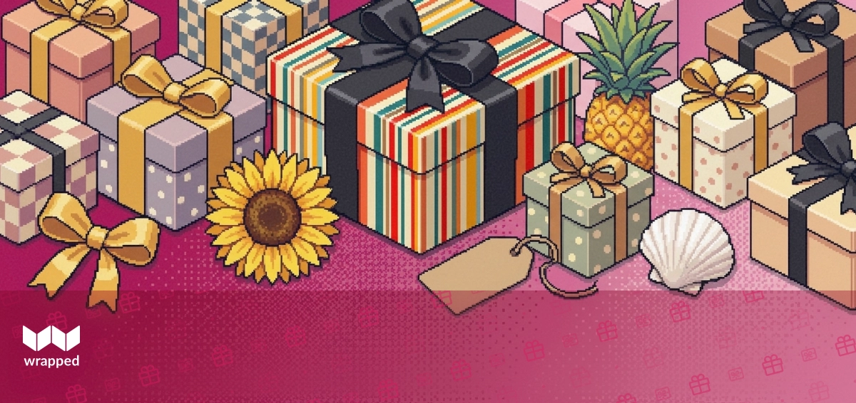 A world map with the United States highlighted, surrounded by gift boxes and Father's Day cards flowing outward