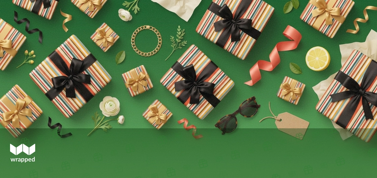 A bracelet and necklace displayed on a table with a handwritten gift note beside them