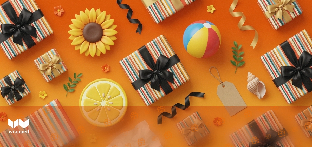 A colorful assortment of wrapped gifts without tags or occasion cards, suggesting spontaneous giving