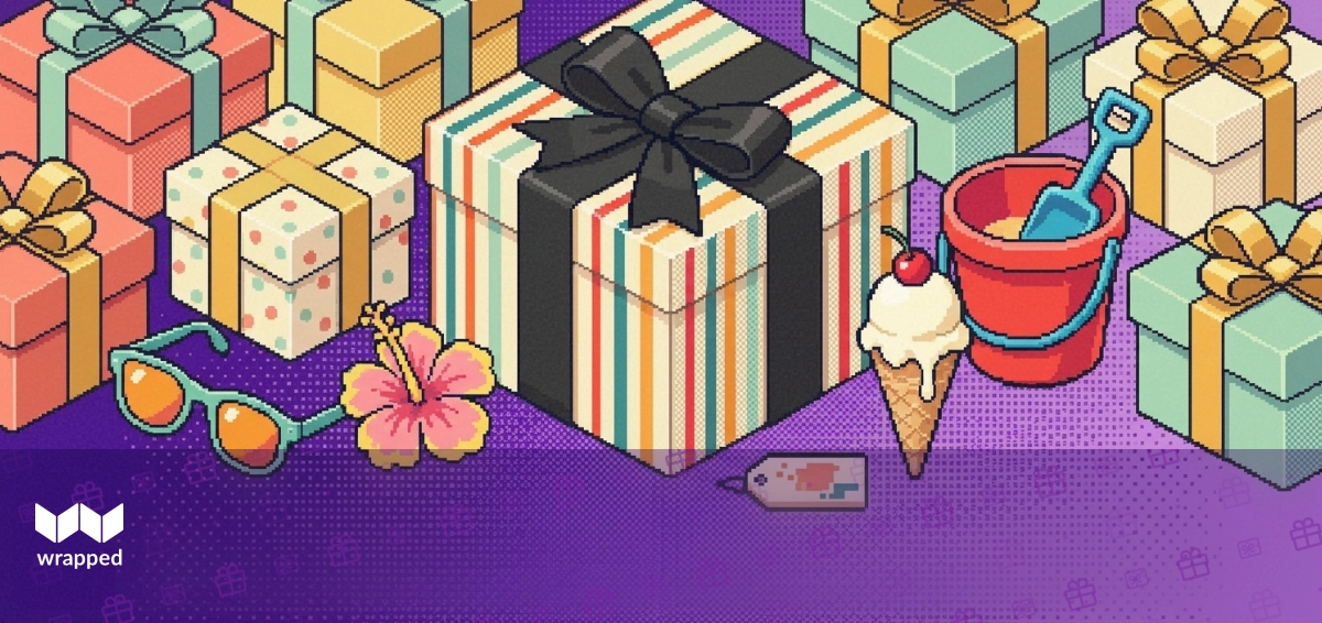 A colorful world map with gift boxes scattered across different countries representing global gifting patterns