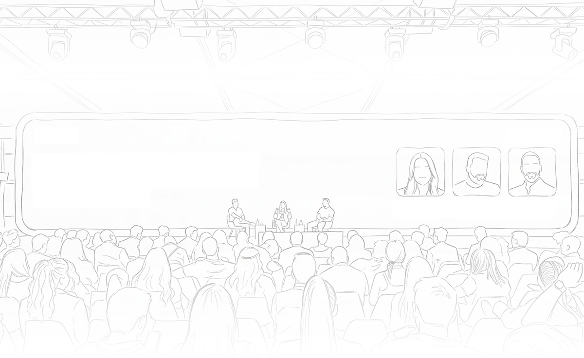 Sketch of a conference gathering