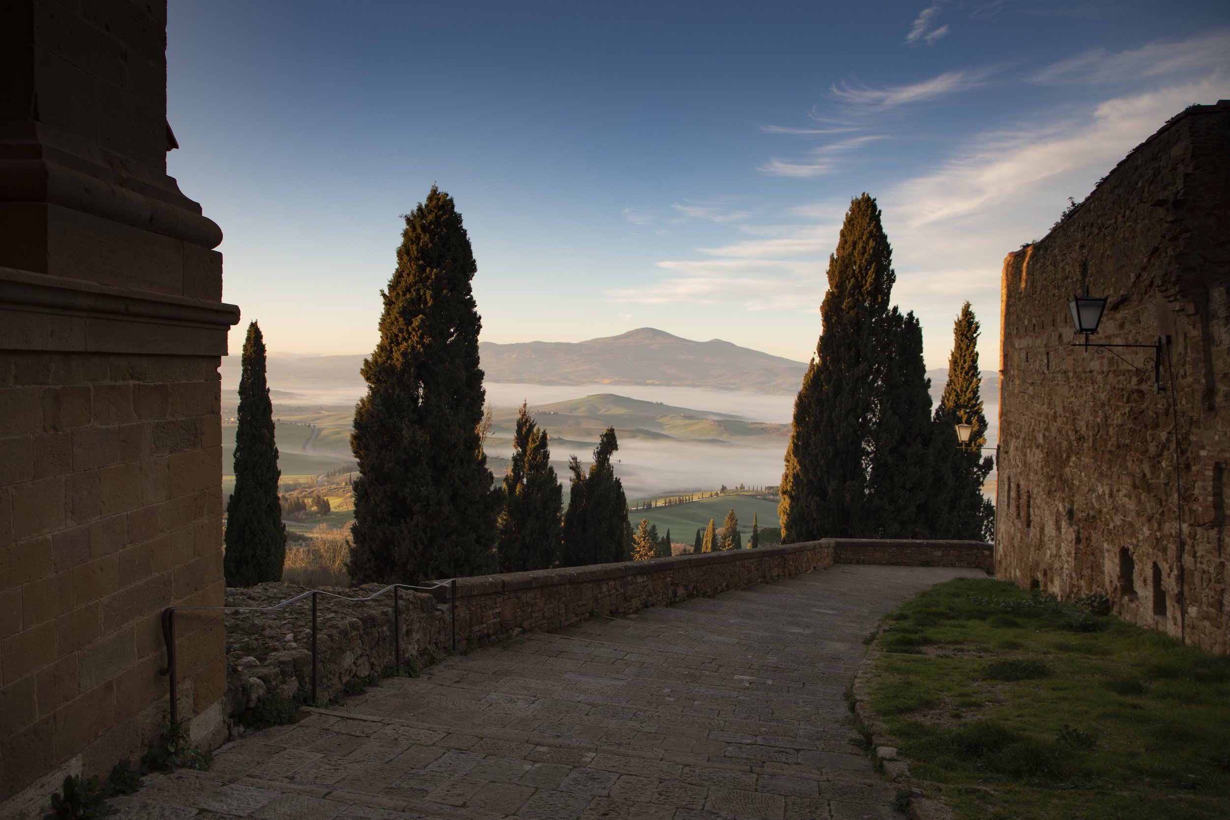 The belvedere terrace in Pienza, beside La Bandita Townhouse