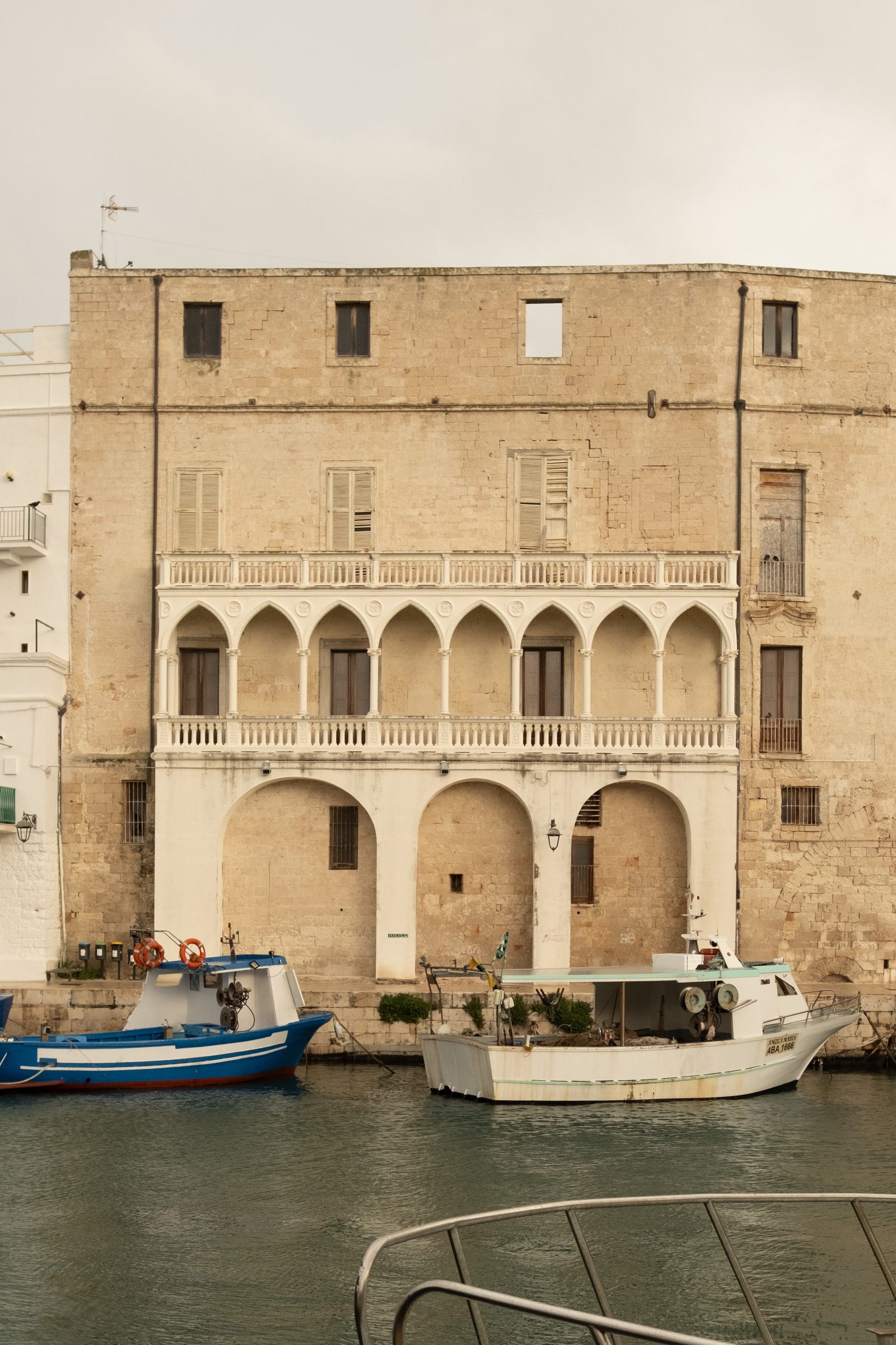 Palazzo facades above the harbour in Monopoli