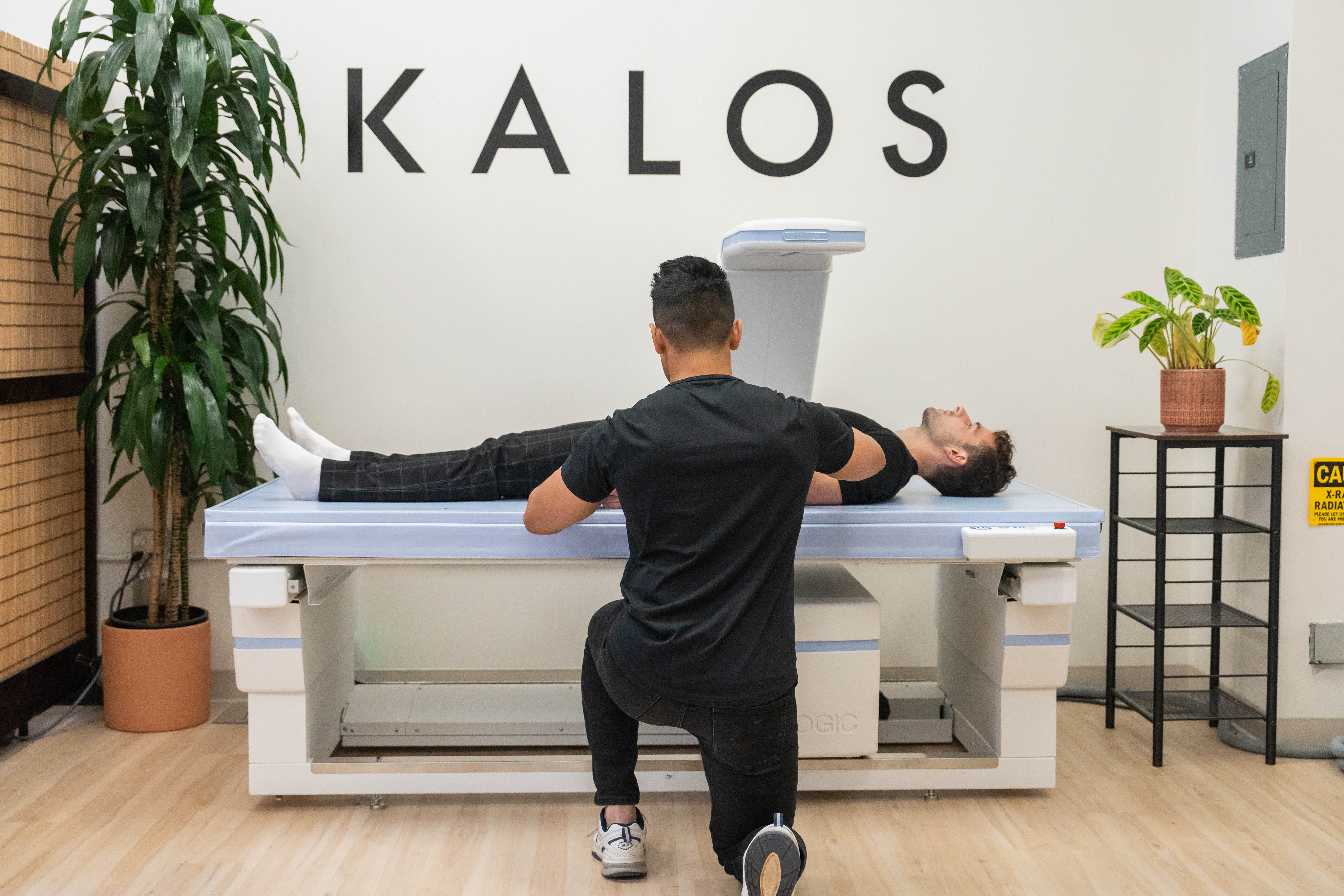 Person getting DEXA scan at Kalos