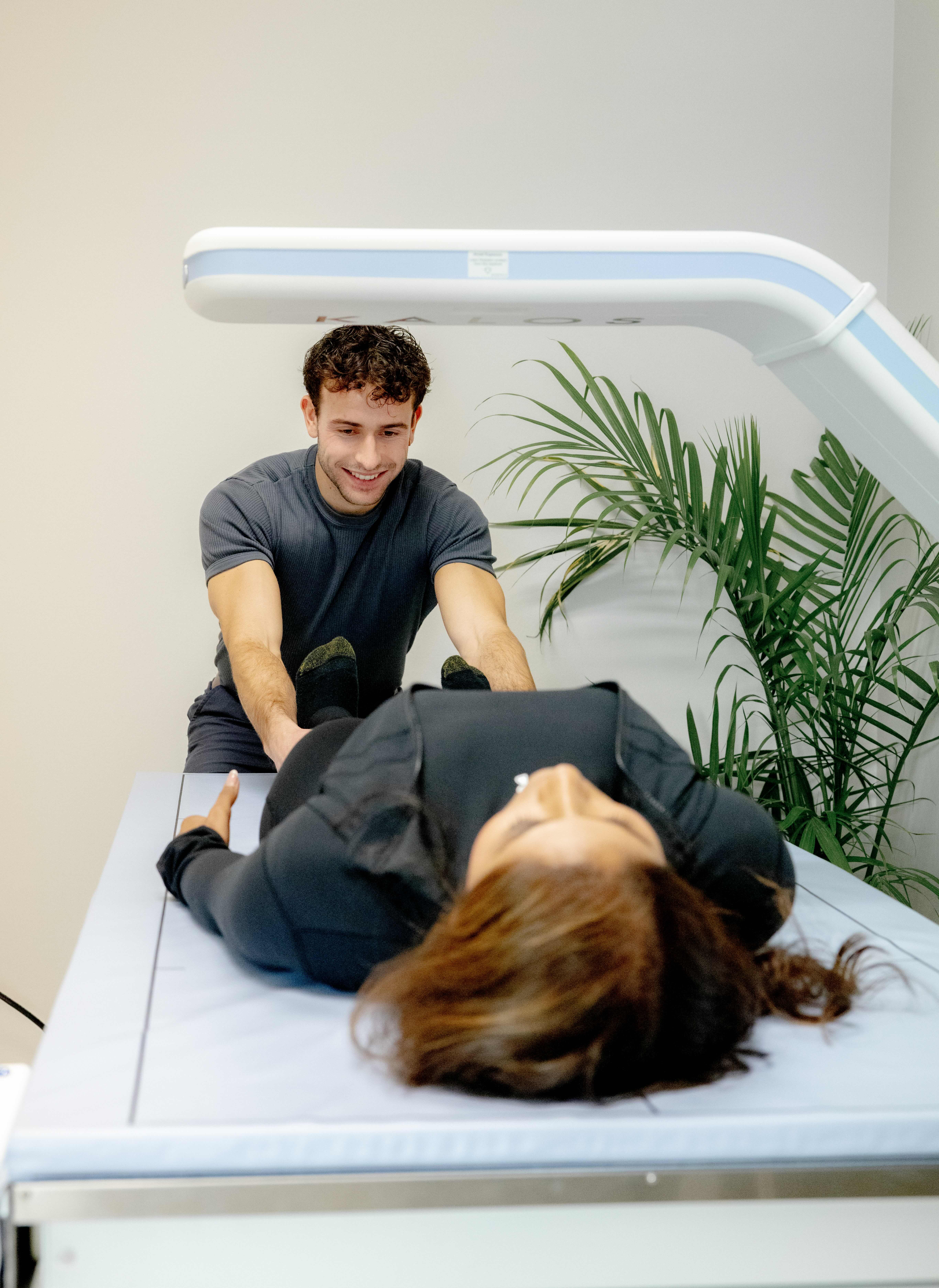 Woman getting DEXA scan San jose
