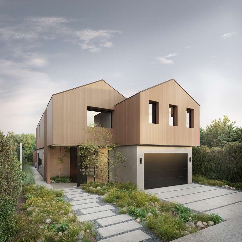 Melrose Modern Scandinavian exterior – Letter Four pre-designed home Los Angeles