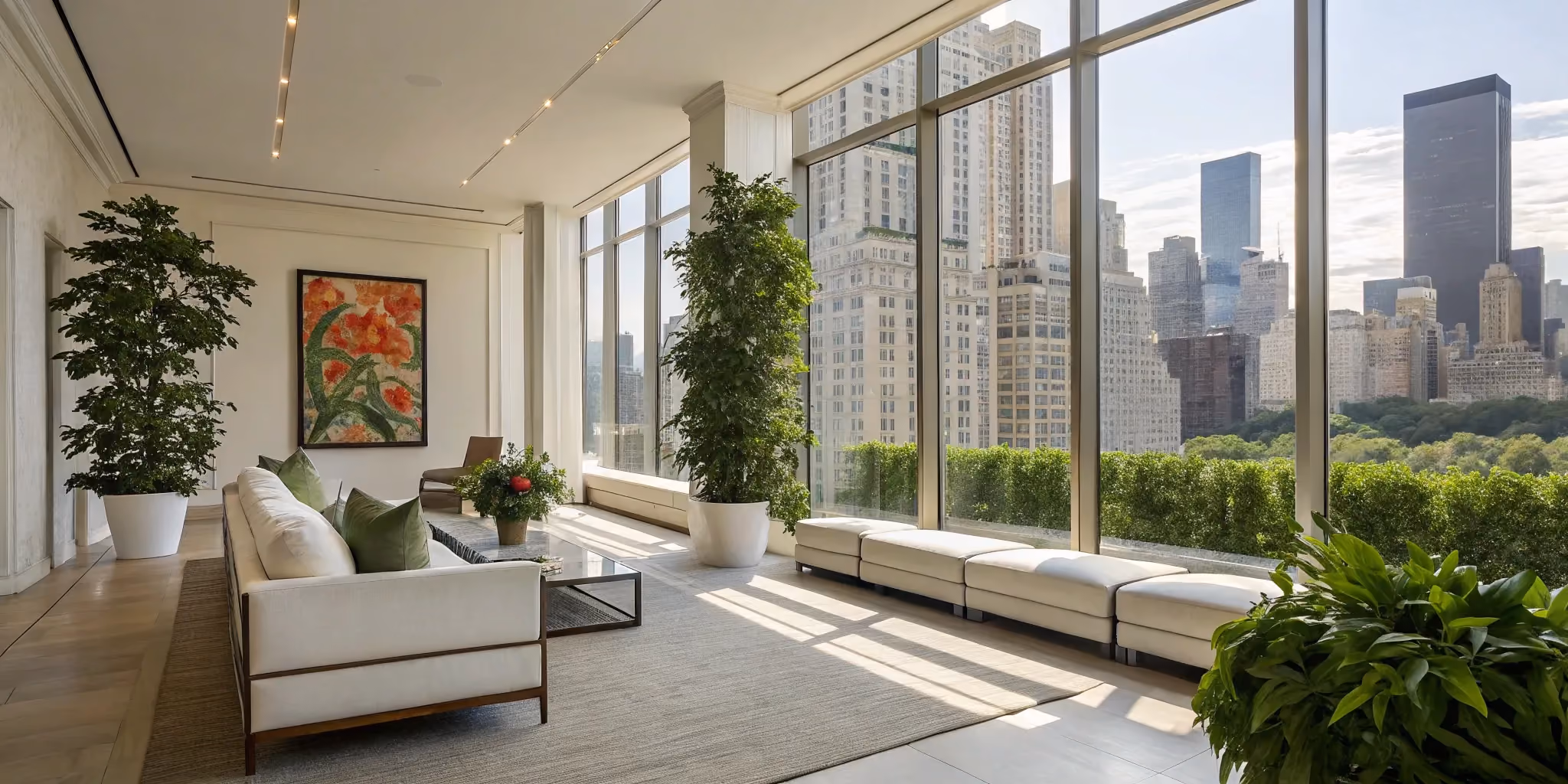 Modern architectural interior design with clean lines, natural light, and an open floor plan.