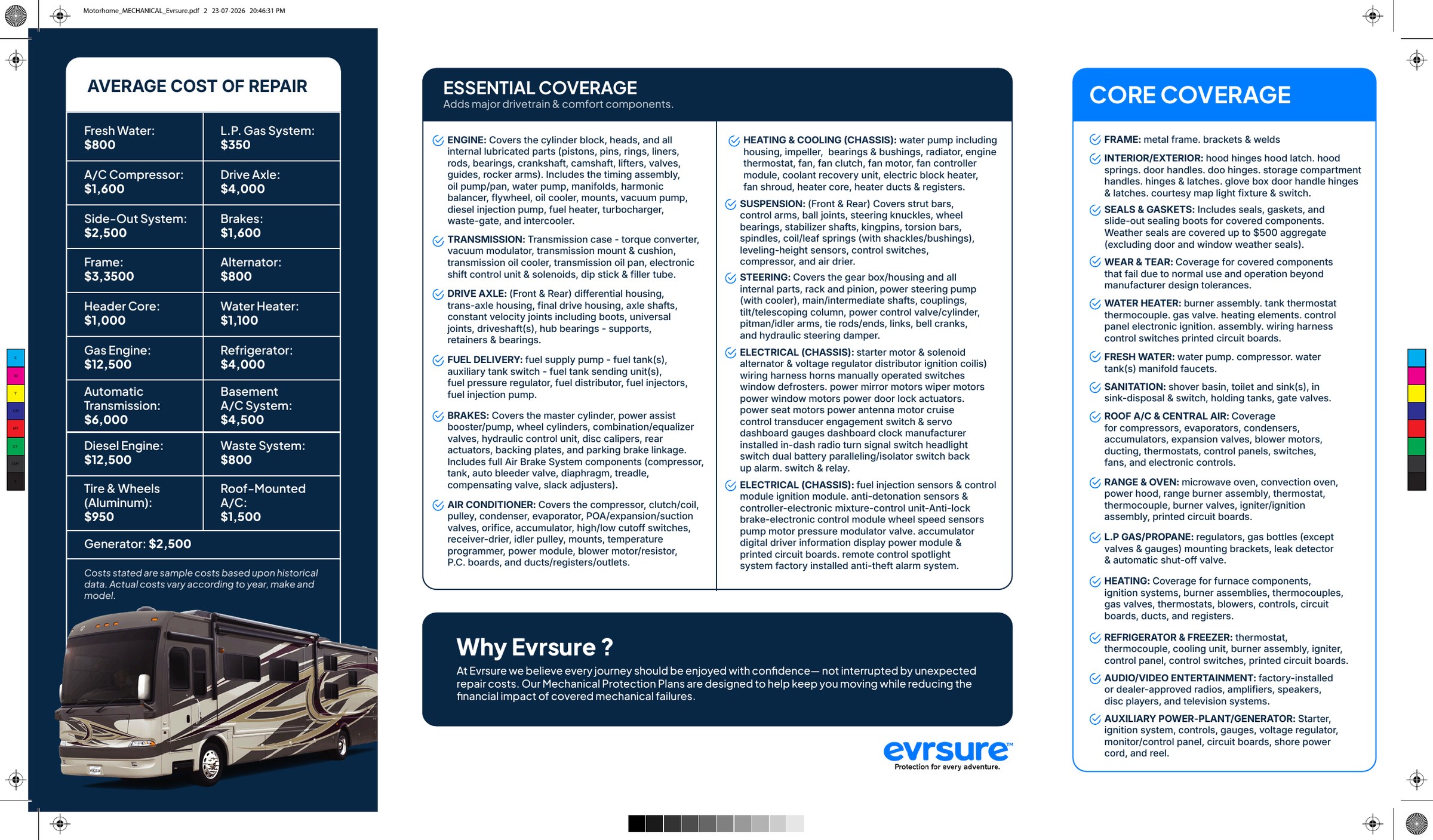 Motorhome Mechanical Coverage brochure, page 2
