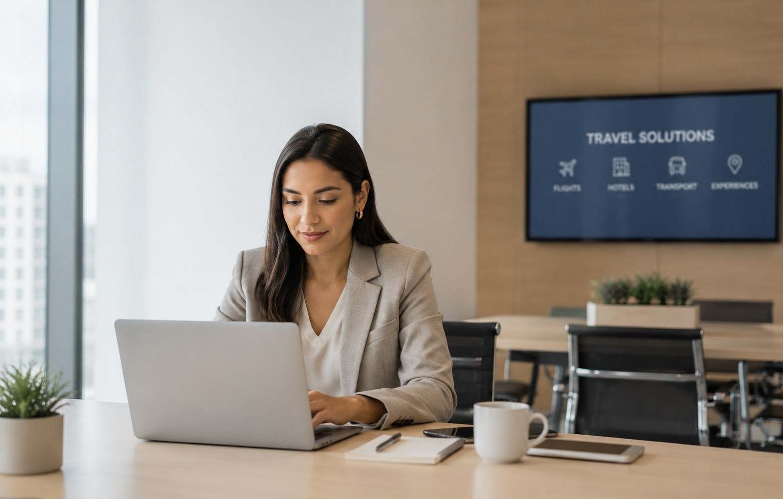 image of a traveler with a laptop