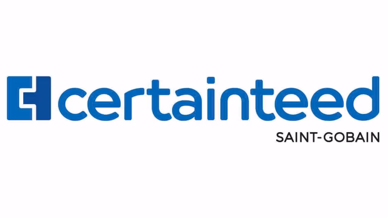 CertainTeed logo with blue stylized 'C' and the text 'certainteed' in blue and 'SAINT-GOBAIN' in black below it.