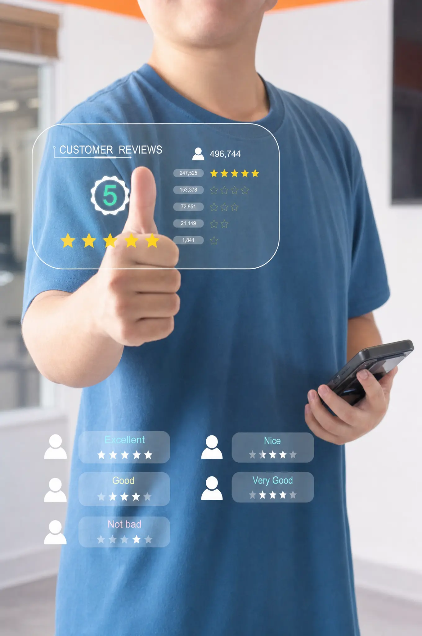 Man giving a thumbs up gesture