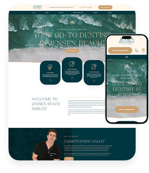 Jensen Beach Smiles website on desktop and mobile