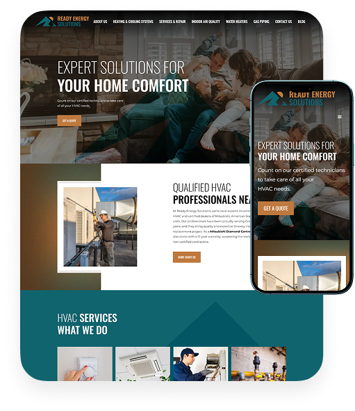 Ready Energy Solutions website on desktop and mobile