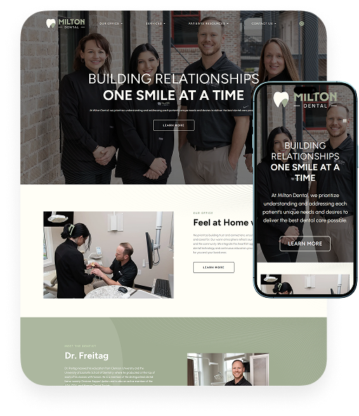Milton Dental website on desktop and mobile