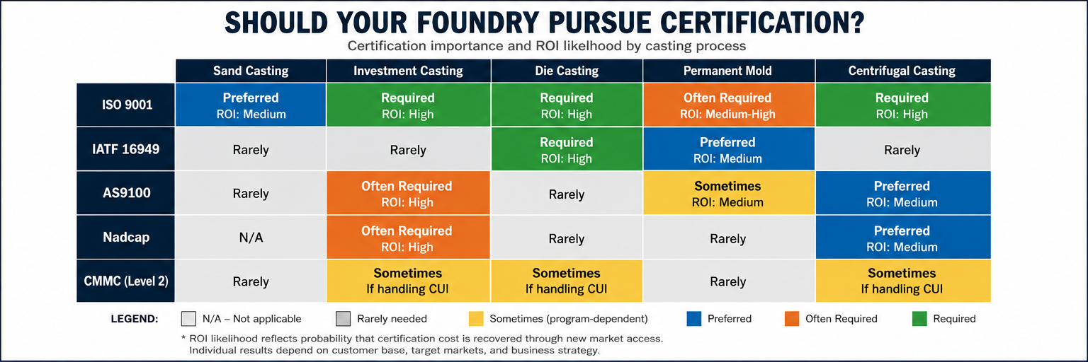 Certifications for Casting Foundries
