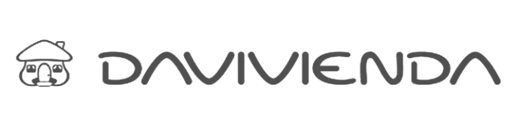 Texto del logo de Davivienda con icono de una casa al lado.