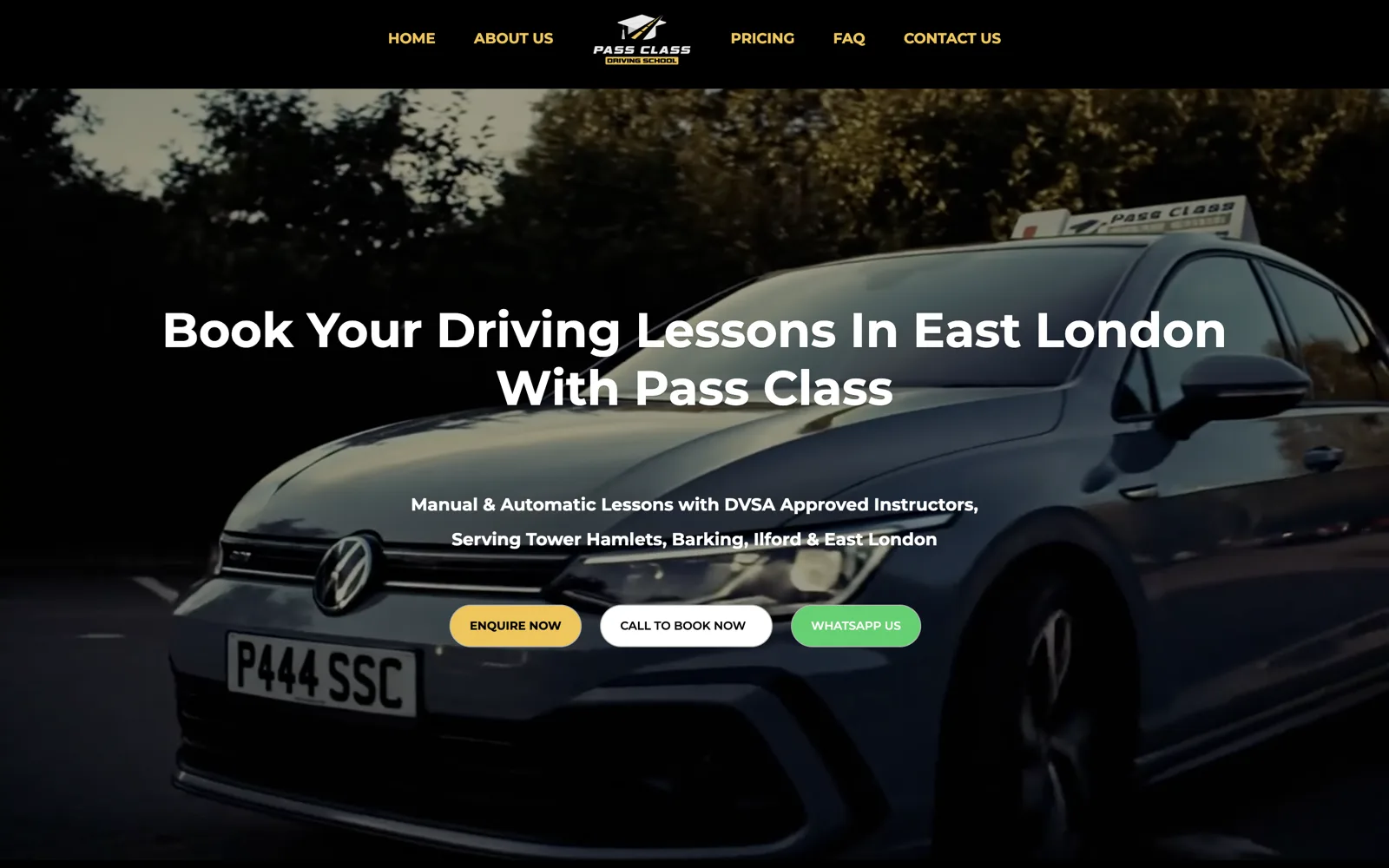 Pass Class Driving School website