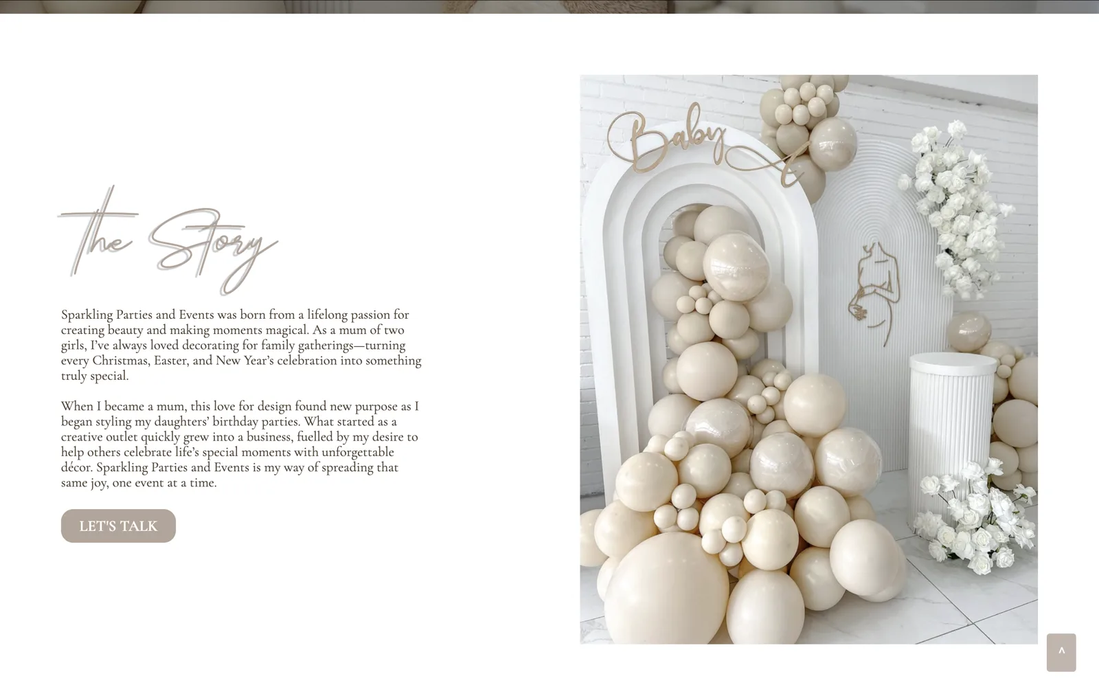 Sparkling Parties and Events website