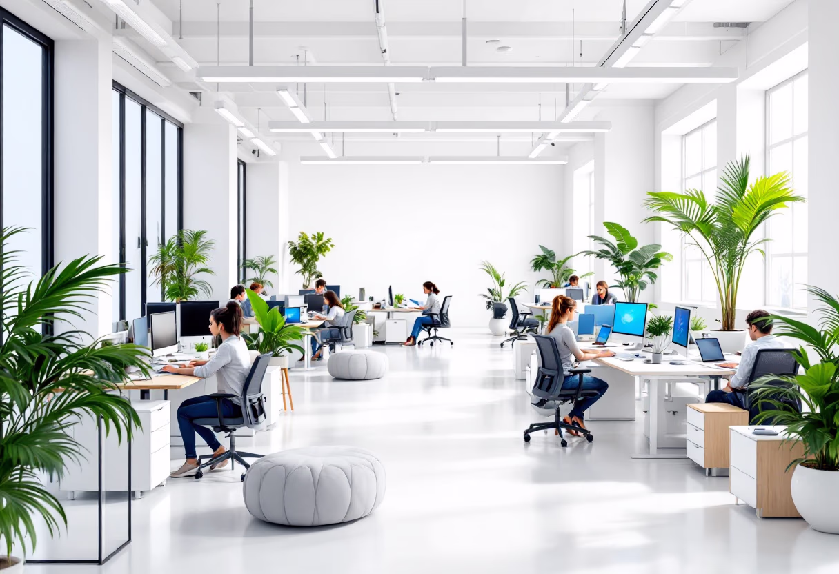 Professional office cleaning team at work in San Diego