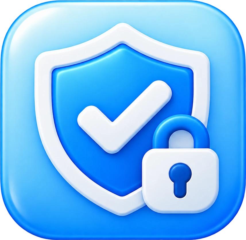 Cybersecurity icon representing business network protection, threat prevention, and secure IT systems