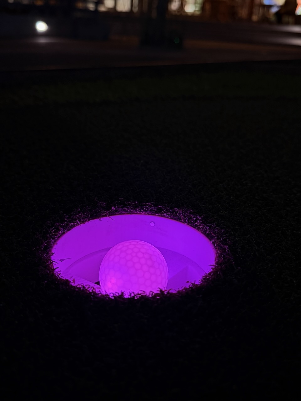 Guests playing mobile mini golf during Oregon Zoo Nights