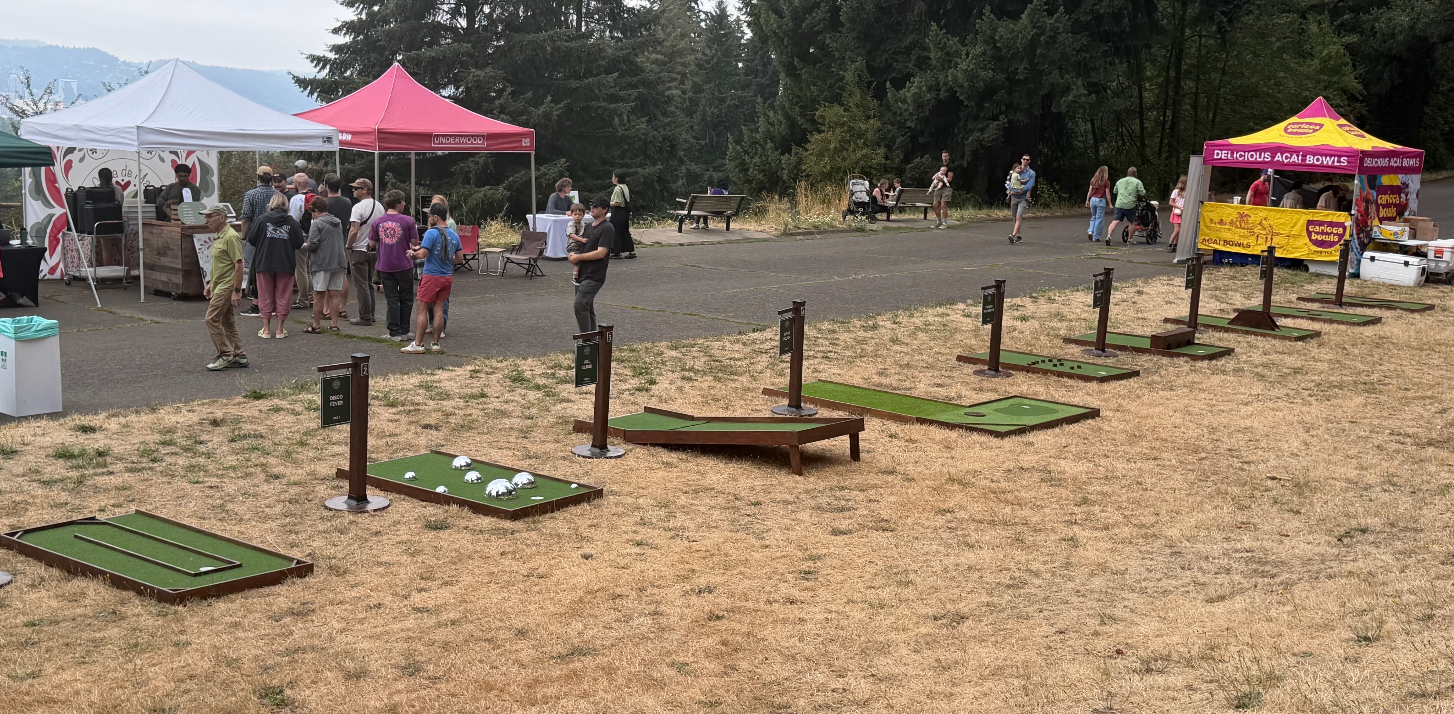 Nine-hole mini golf course beside the PDX Adult Soapbox Derby track