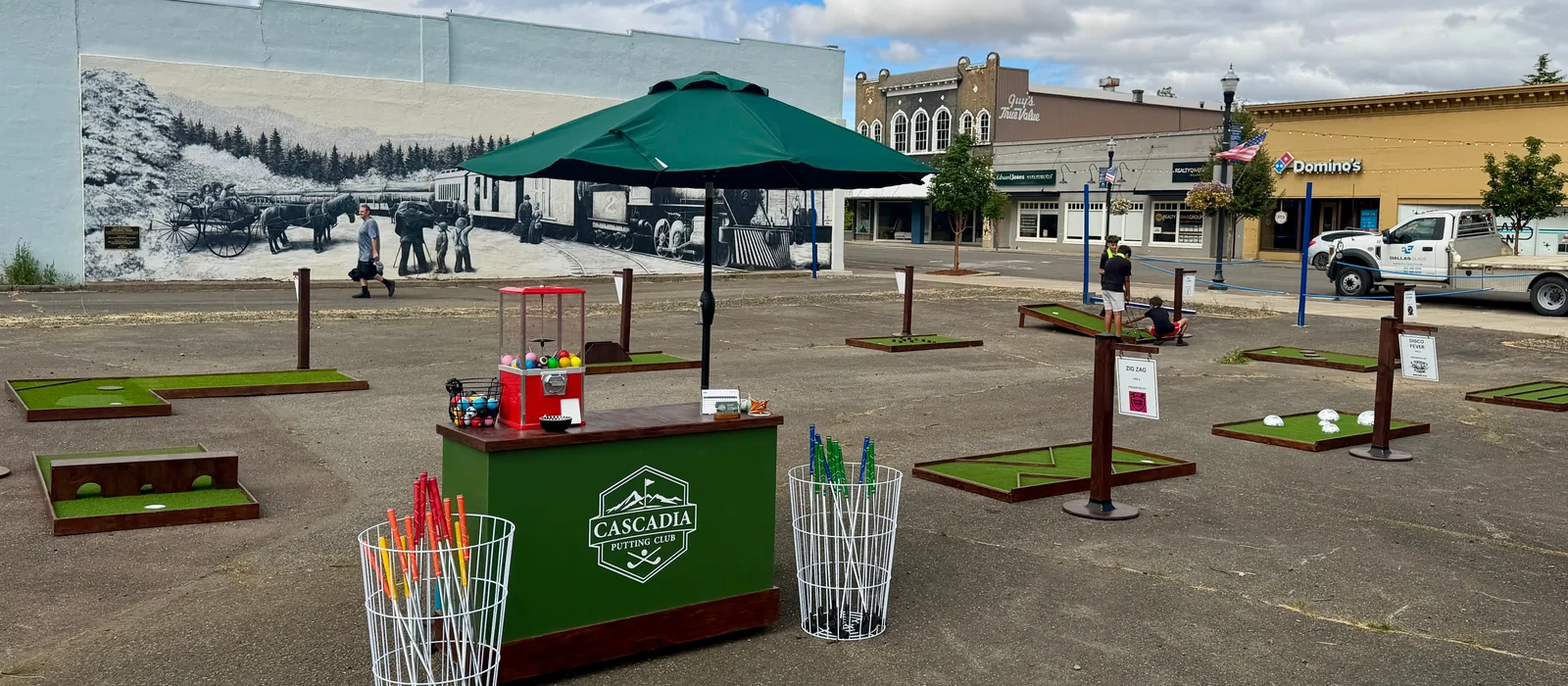 Nine-hole mobile mini golf course at Dallas Days