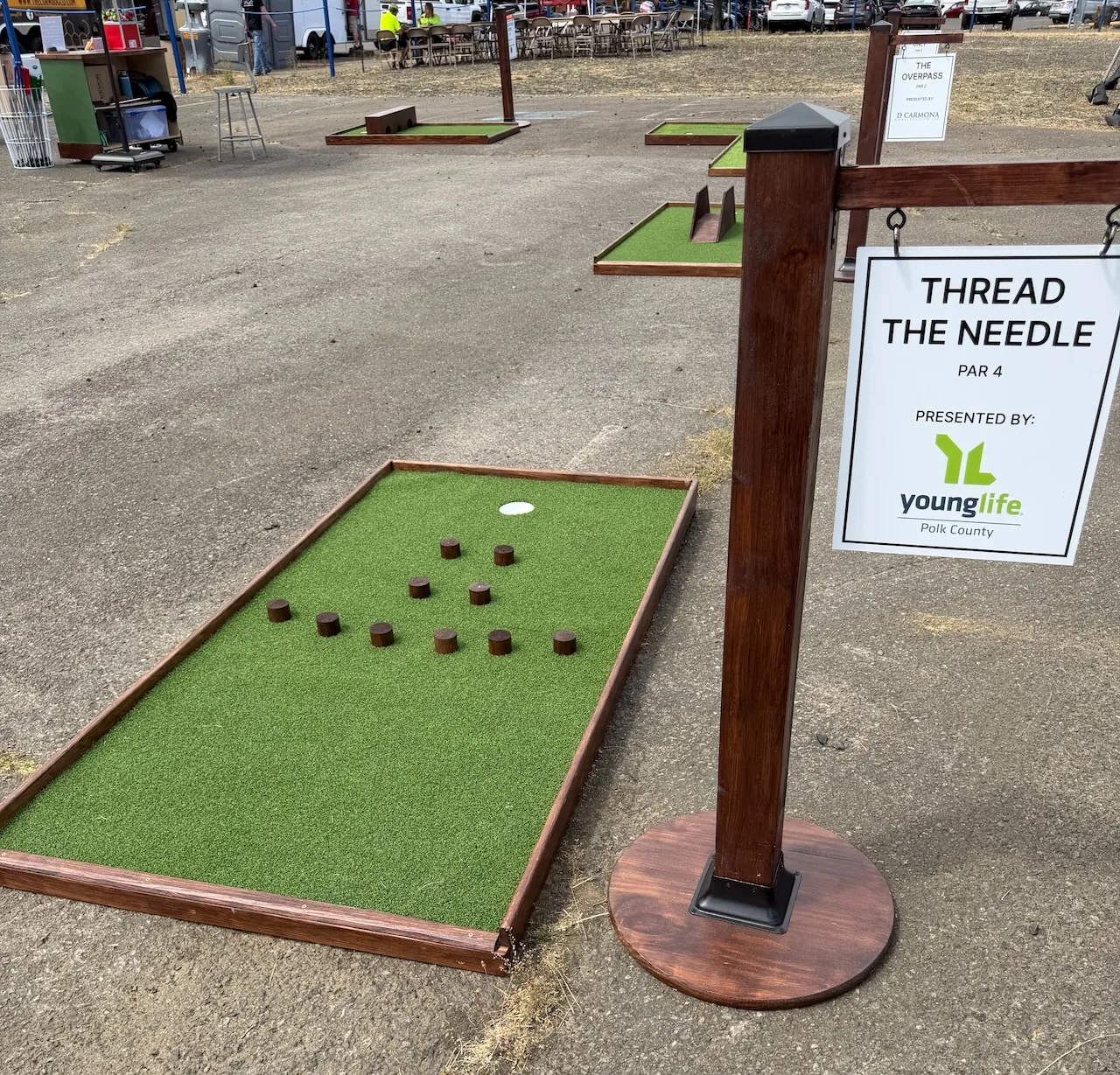 Guests playing mobile mini golf at Dallas Days