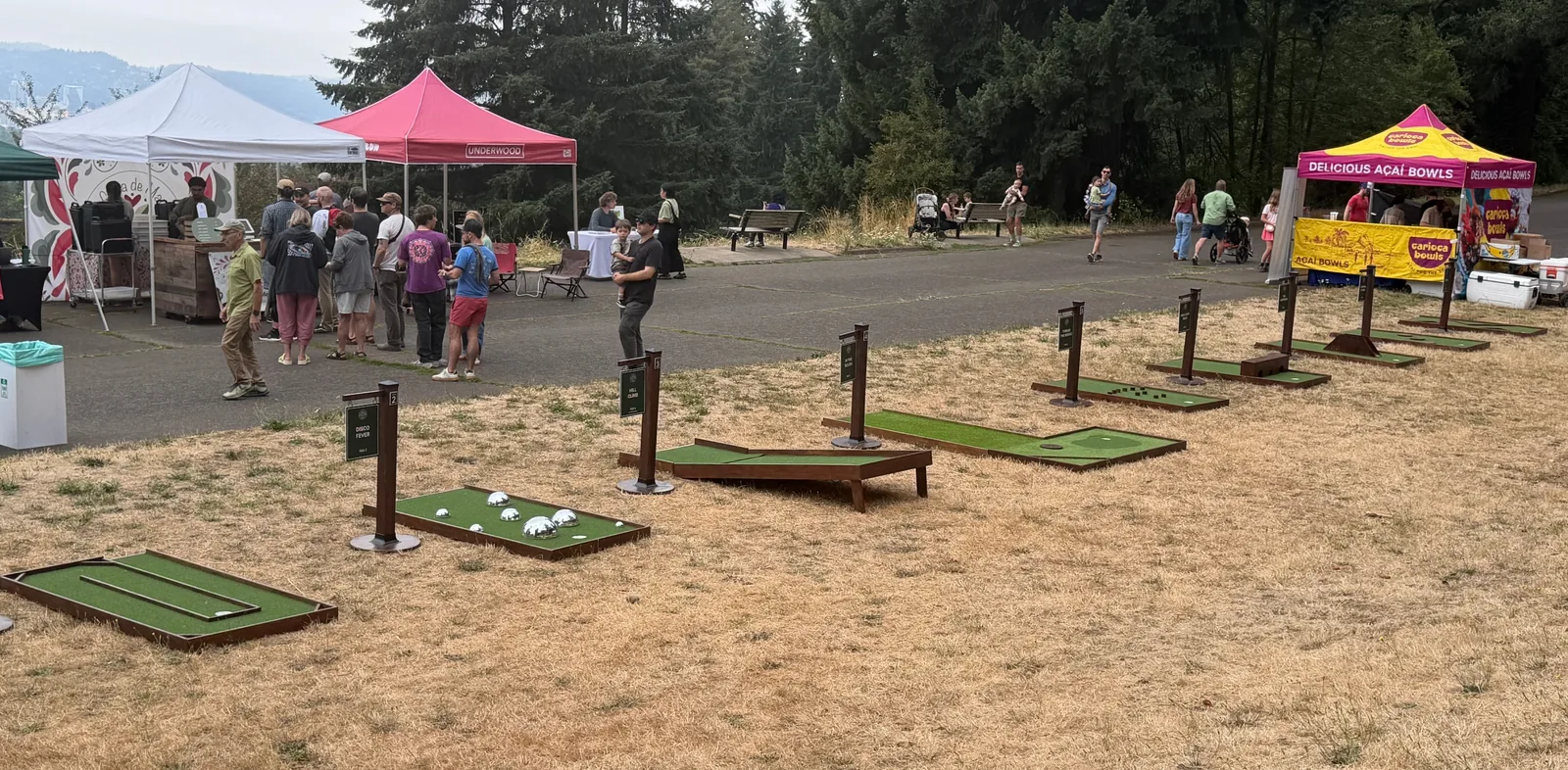 Nine-hole mini golf course beside the PDX Adult Soapbox Derby track