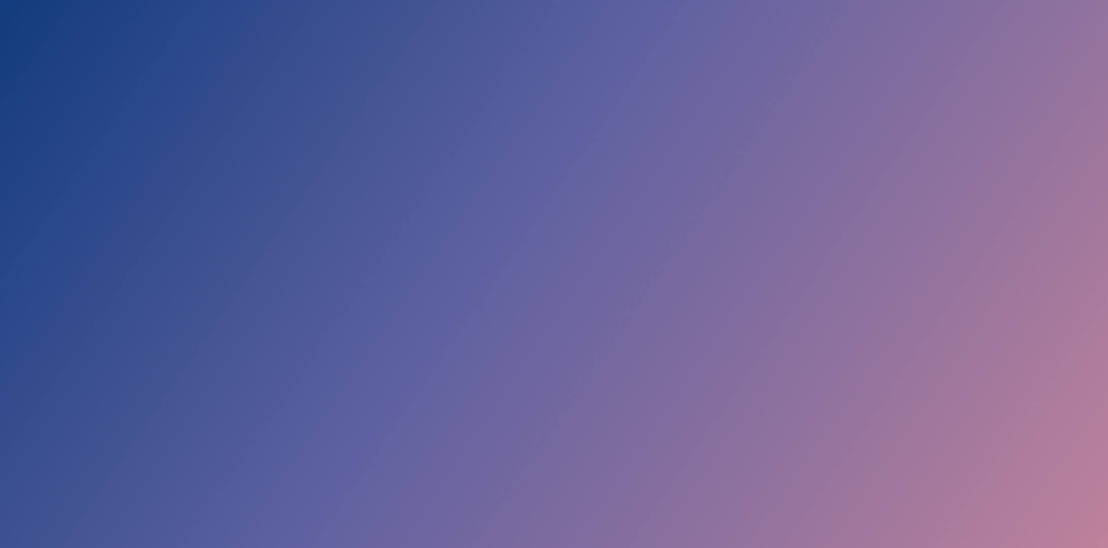 Gradient background transitioning from deep blue on left to soft pink on right.