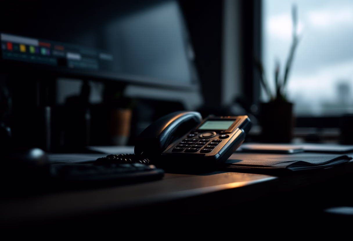image of a phone on the office desk (for a trucking company)