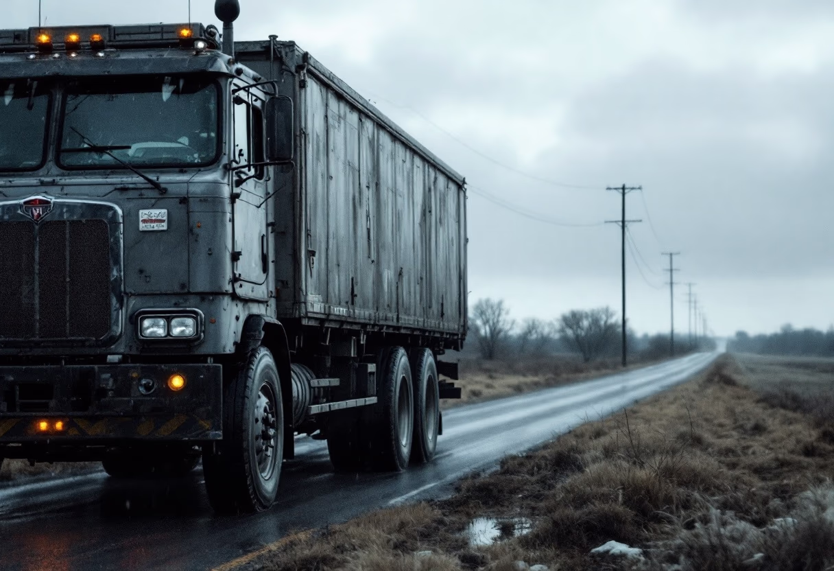 image of truck on the road