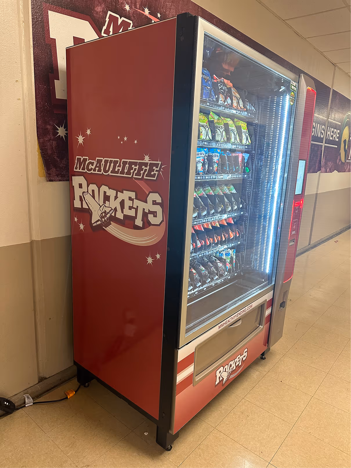 Traditional snack and beverage vending machine in San Antonio office