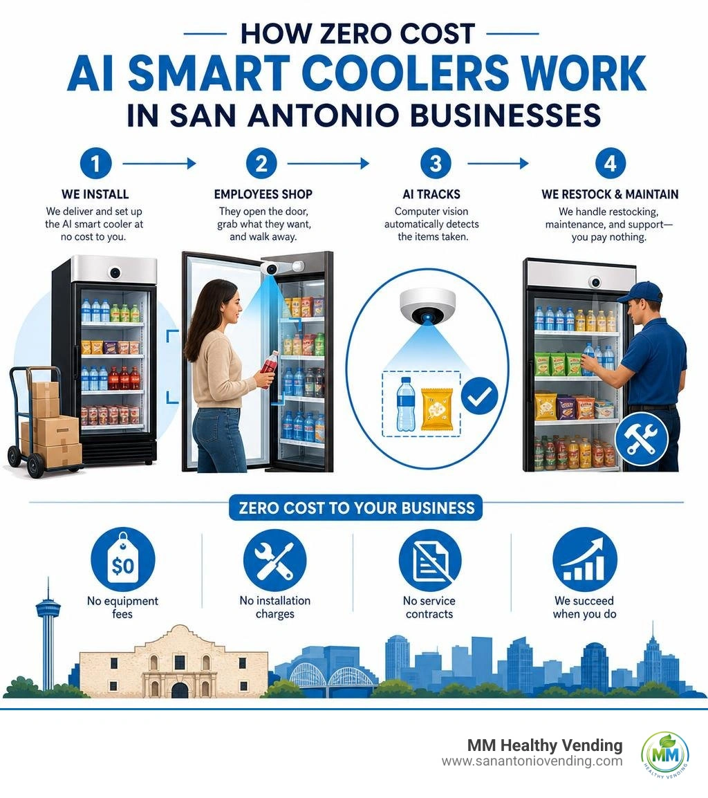 How zero cost AI smart coolers work in San Antonio businesses — infographic infographic How zero cost AI smart coolers work in San Antonio businesses — infographic infographic