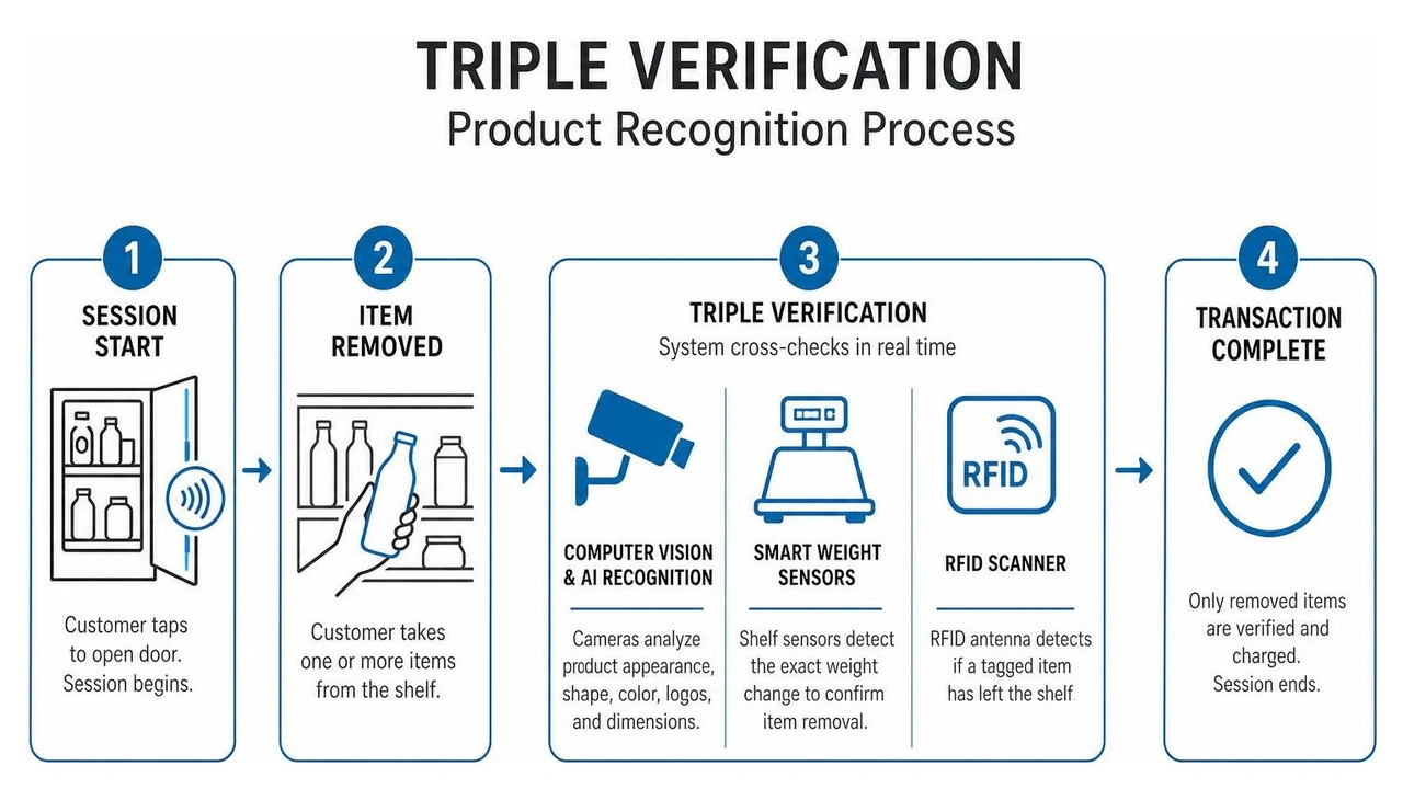 Diagram of the triple verification product recognition process Diagram of the triple verification product recognition process
