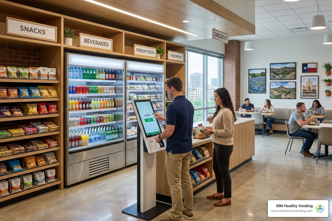 modern fully stocked workplace micro market in San Antonio modern fully stocked workplace micro market in San Antonio