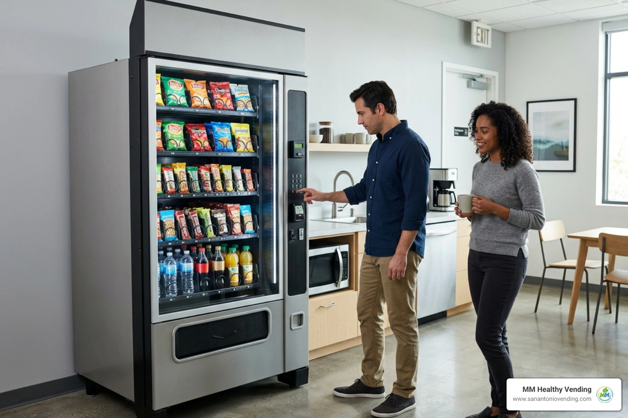 combo snack and cold beverage machine in modern breakroom combo snack and cold beverage machine in modern breakroom